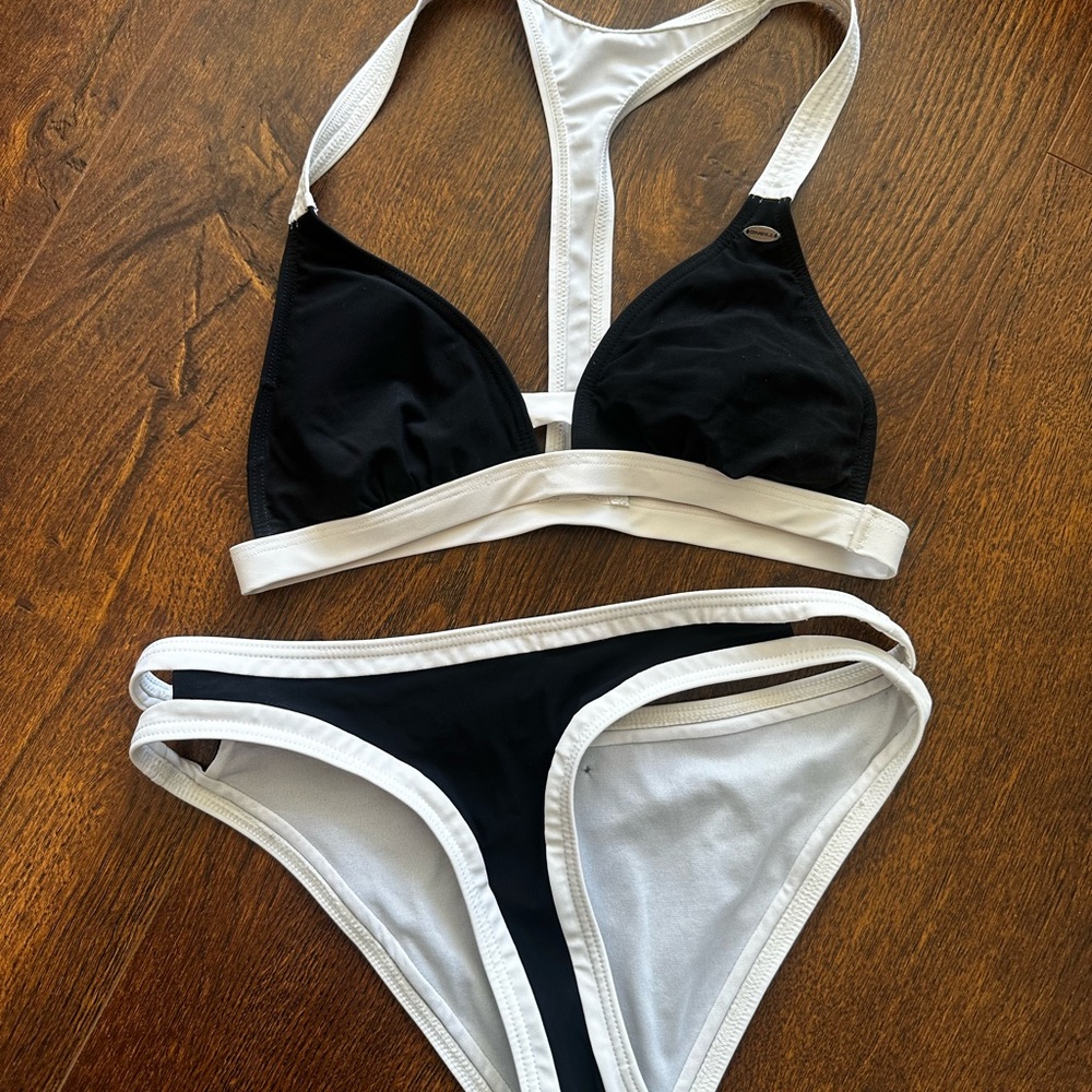 Black and White Bikini Set